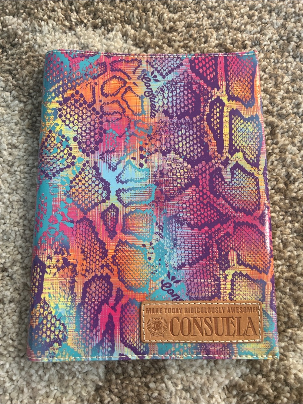 Consuela Multicolor Snakeskin Print Decorative Folio